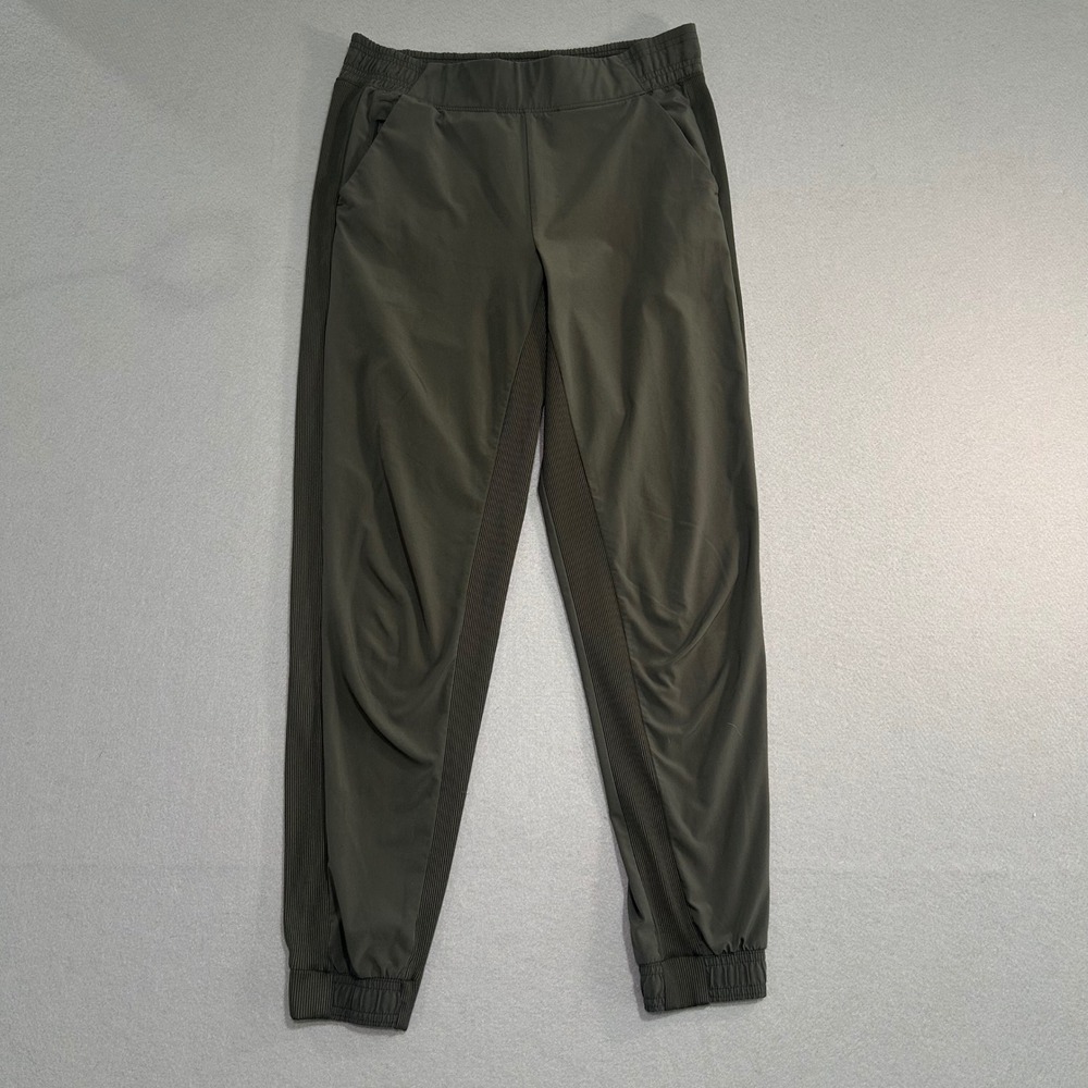 Athleta Brooklyn Jogger Womens 6 Gray Ribbed Side Panel Lightweight Athleisure